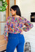 Eyes For You Blouse, abstract colorful dot blouse with loose long sleeves and a n-neck cut