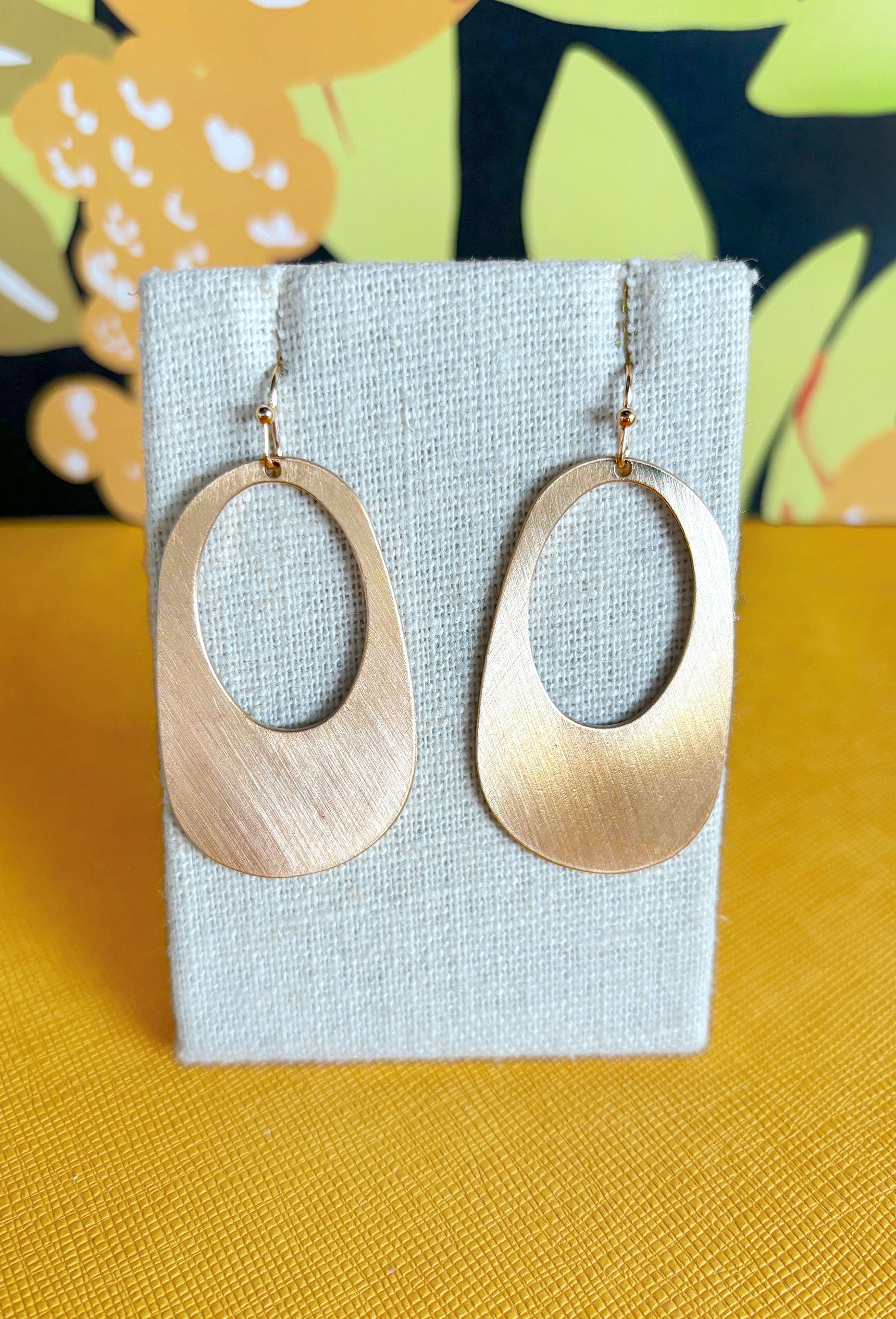 Come As You Are Earrings, gold oval dangle earrings 