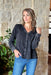 Come Back To Me Top, black long sleeve button up gauze top with front pocket