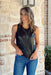 Double Trouble Leather Tank Top, faux leather black tank top 