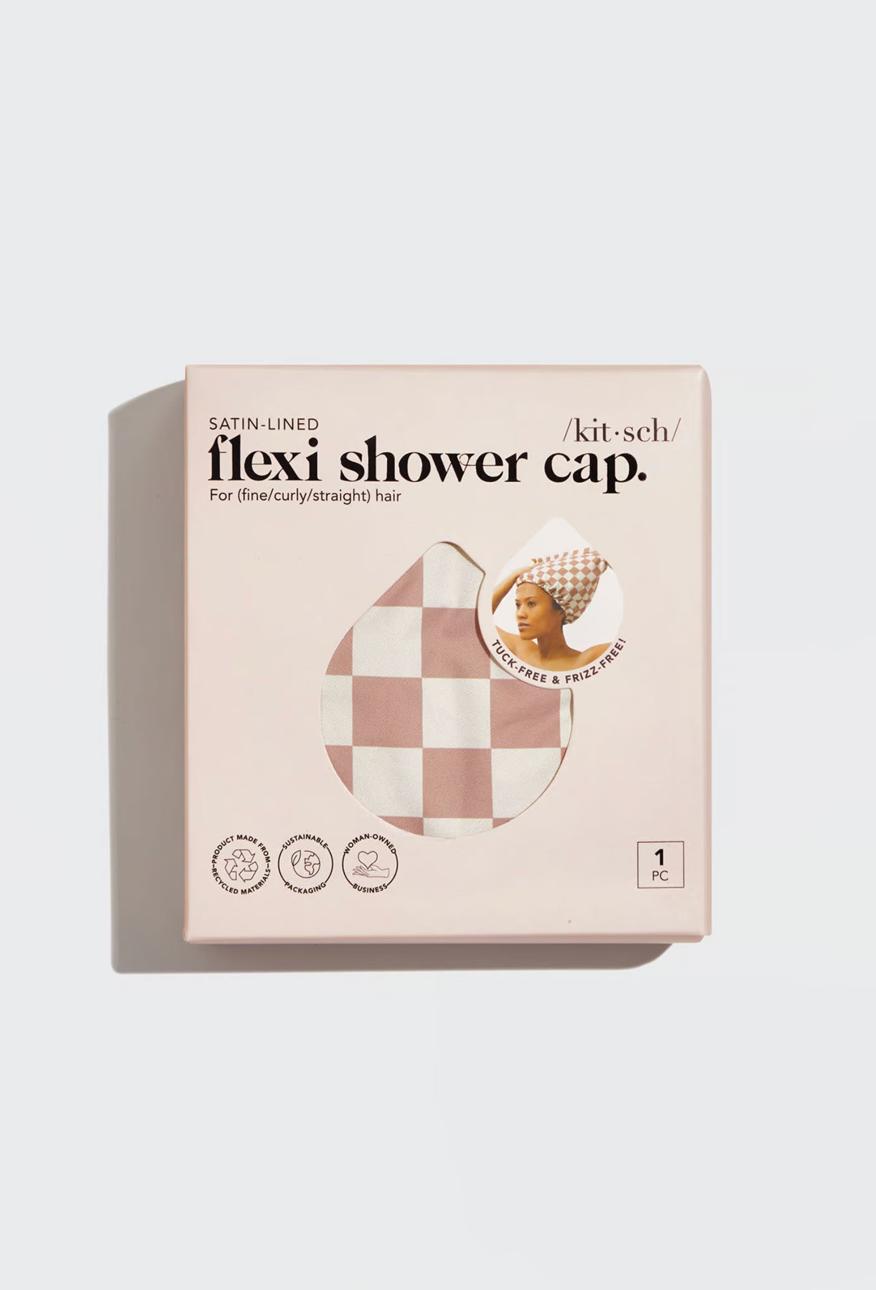 Kitsch Satin-Lined Flexi Shower Cap