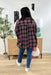 Harvest Moon Flannel Top in Black, dolman sleeve flannel with red, green, blue, black, and cream