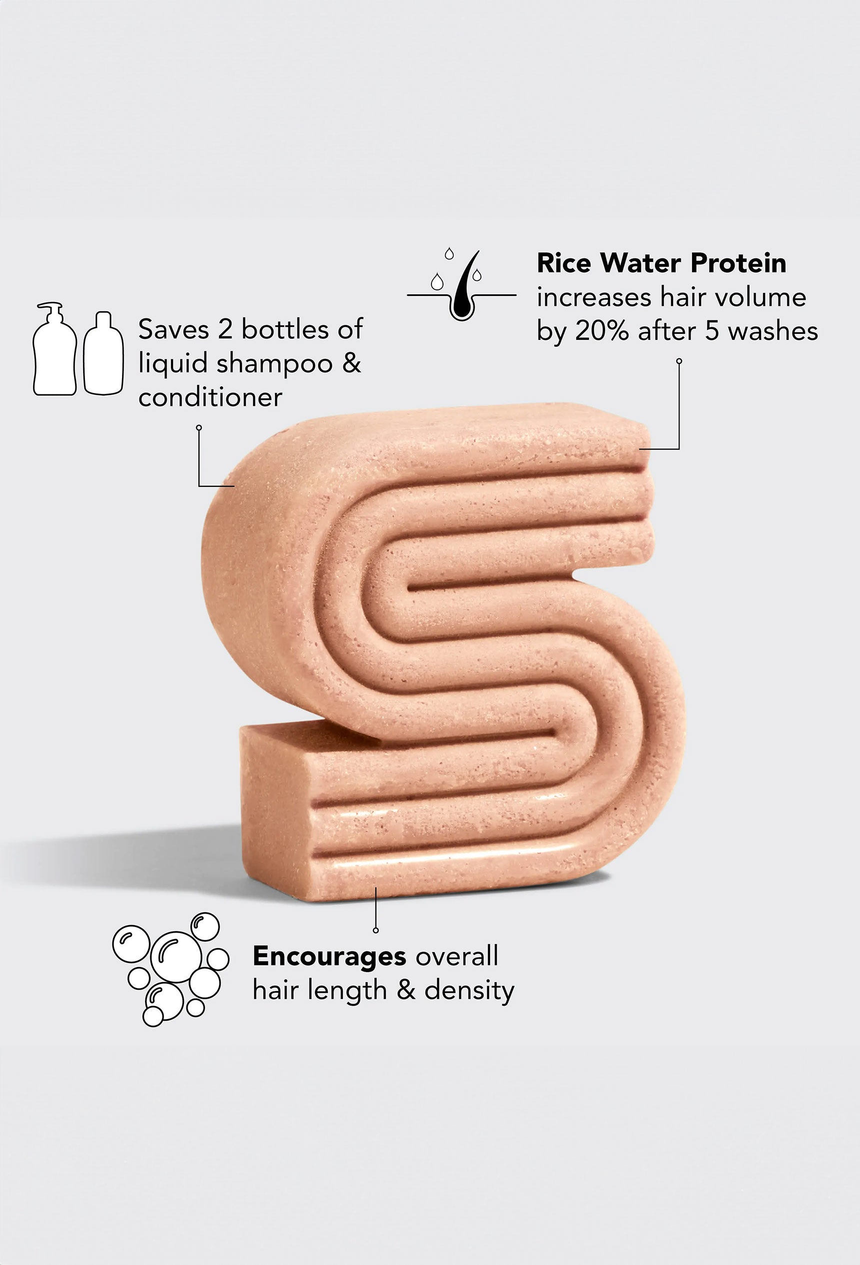 Kitsch Rice Water Shampoo Bar For Hair Growth
