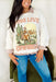Long Live Cowgirls Pullover, white crewneck with "long live cowgirl" in peach and a cowgirl in a desert graphic