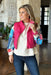 Miley Leather Puffer Vest in Fuchsia