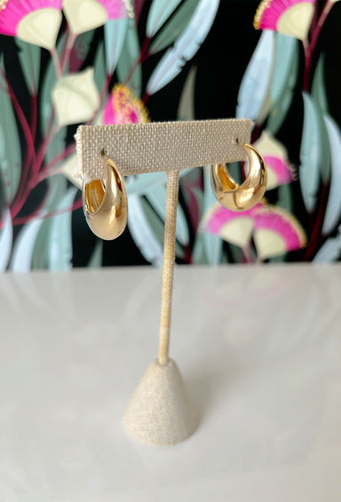 Simple Solution Huggie Earrings, gold huggie