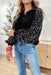 Sparkle Season Sequin Top, black top with multi colored sequin blouse sleeves
