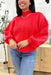 Wish You Best Sweater in Red, mock neck red knit sweater