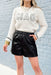 Z SUPPLY Tia Faux Leather Short, black faux leather shorts with elastic waistband and pockets