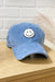 All Smiles Corduroy Hat in Dusty Blue, brown corduroy hat with smiley face patch