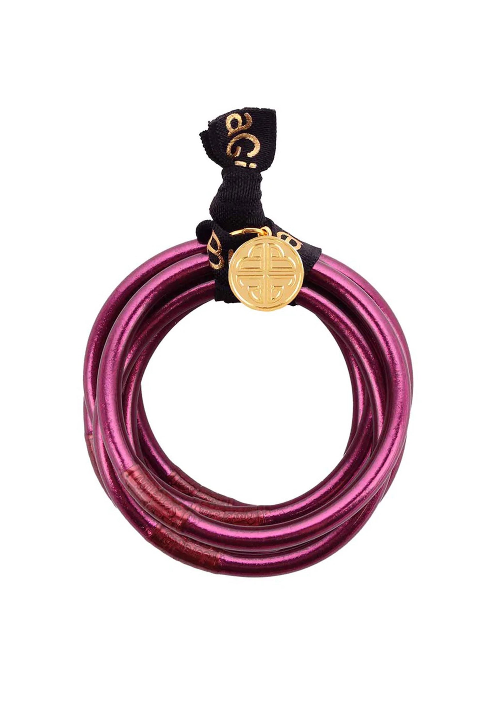 BUDHAGIRL Bangles in Amethyst, purple, set of 6 bangles 
