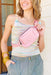 Audrey Belt Bag in Light Pink, interior and exterior zipper, adjustable strap