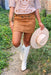 Brooke Suede Mini Skirt in Camel, camel colored skirt, pencil skirt