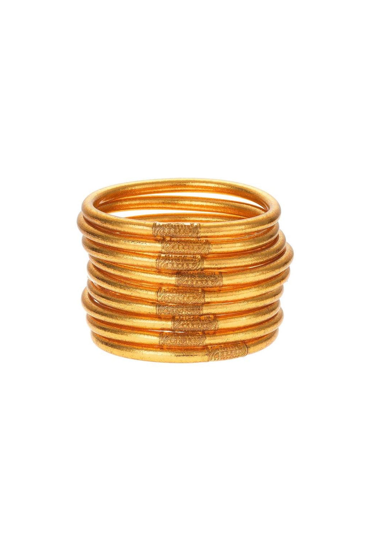 BUDHAGIRL Bangles in Gold Groovy's Set of 9 All Weather Bracelets