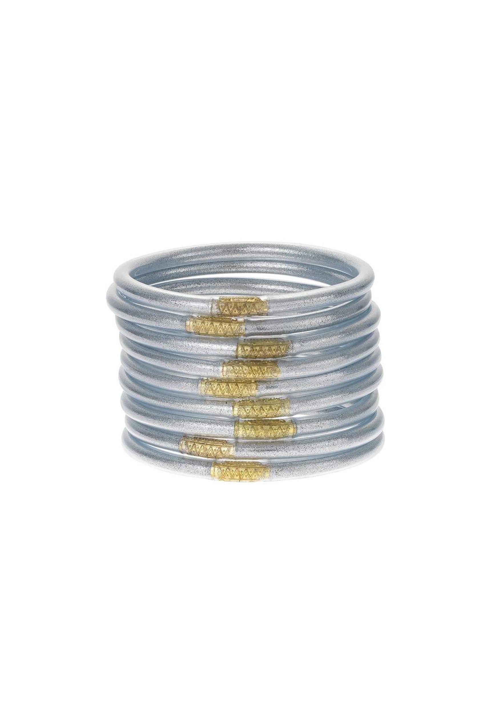 Silver Budhagirl Bangles in a Set of 9