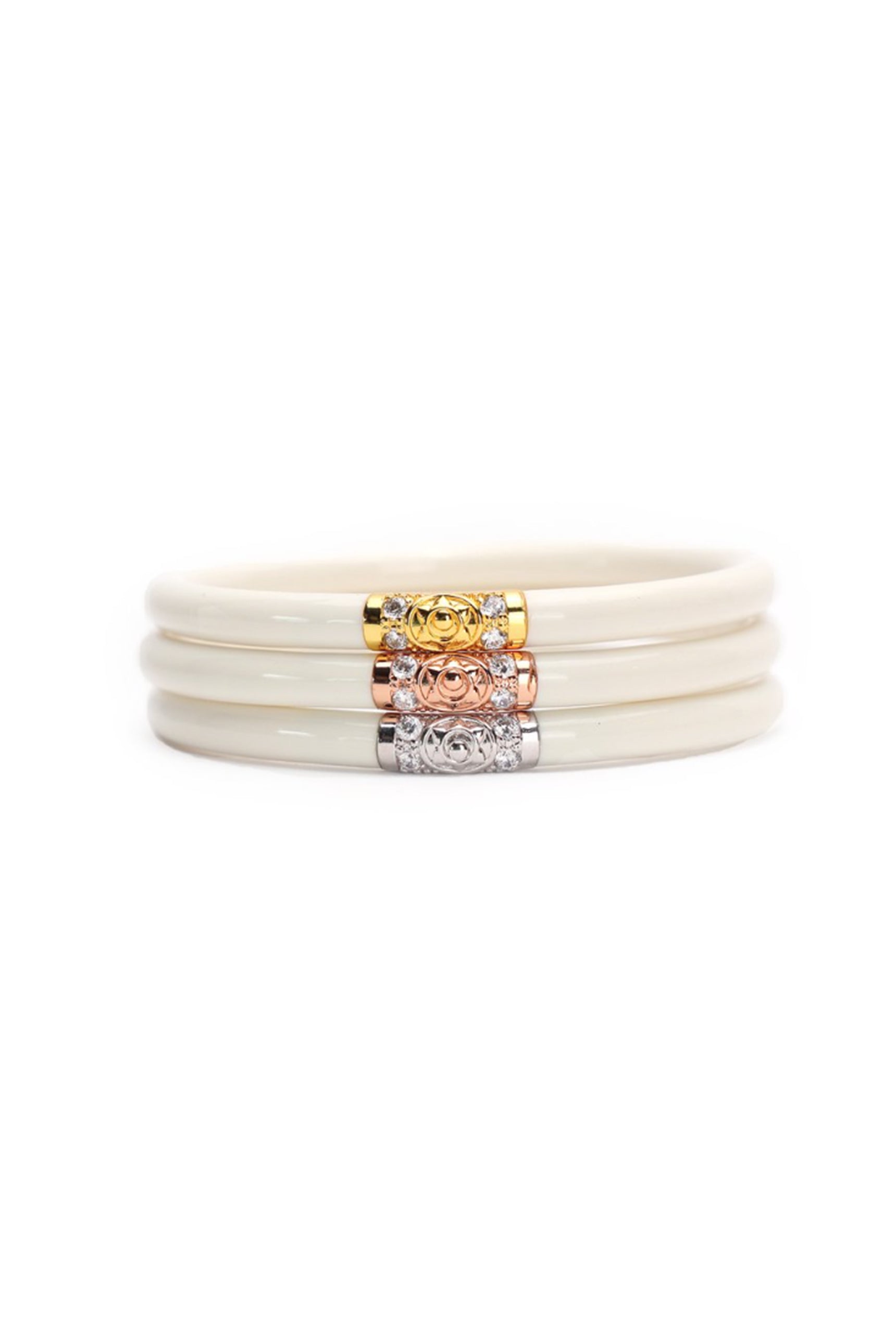 BUDHAGIRL Three Kings All Weather Bangles in Ivory