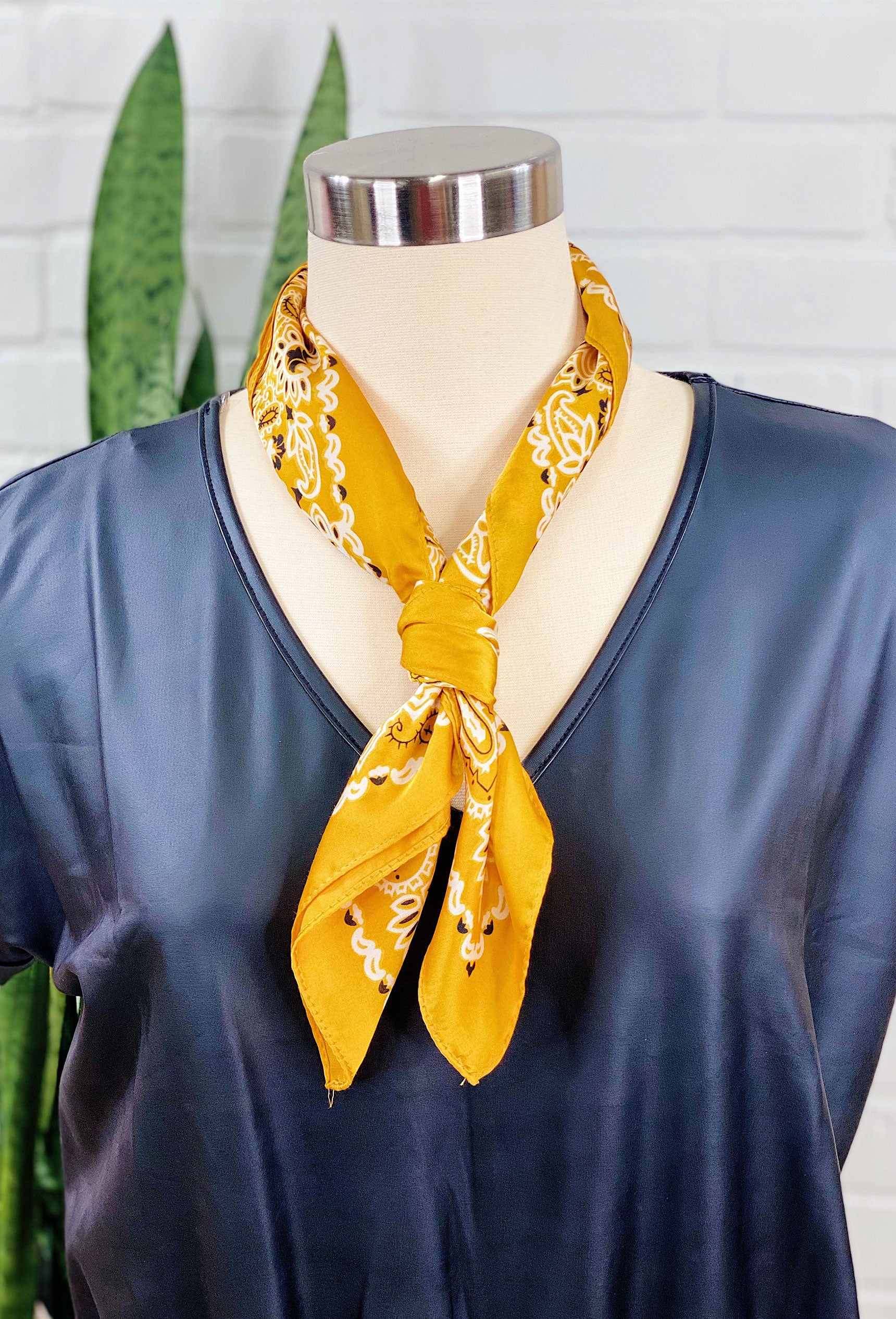 Neck Bandana Style Charlee Bandana Neck Scarf In Gold Groovy's