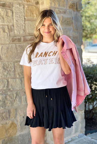 Charlie Southern: Ranch Water T-Shirt, white t-shirt with the words "ranch water" printed across the front