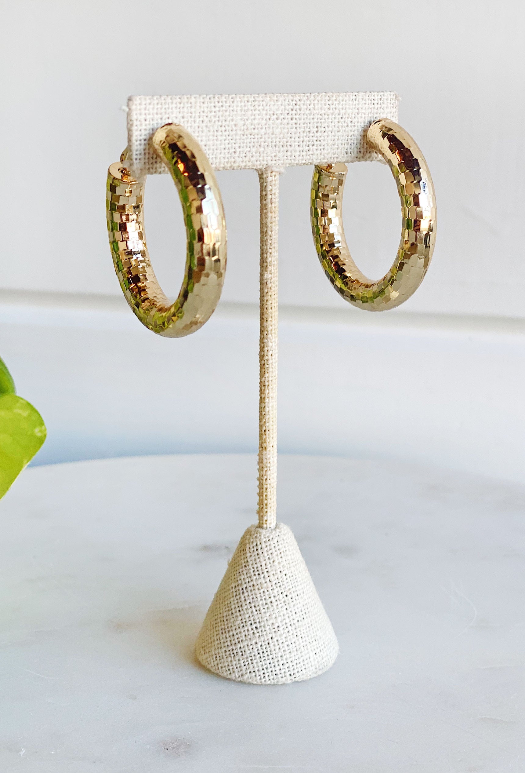Chic State Hoop Earrings, textured hoop earrings, thick hoop, gold