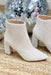 Christine Pearl Bootie, pointed style bootie, covered in pearls 