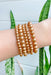Classically Chic Bracelet Set, set of 5 gold beaded bracelets, stretchy