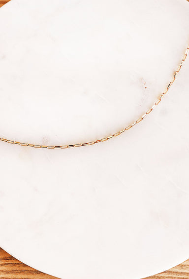 Columbus Dainty Chain Link Necklace, gold dipped with lobster clasp 