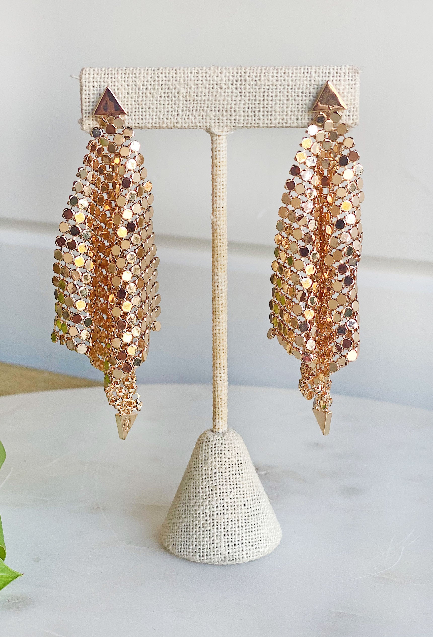 Everything And More Drop Earrings, gold drape earrings
