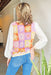 Flower Market Strolls Sweater, color block design with flowers, white sleeves