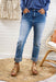 High Rise Crop Slim Straight Jeans by Vervet, cuffed boyfriend jeans 