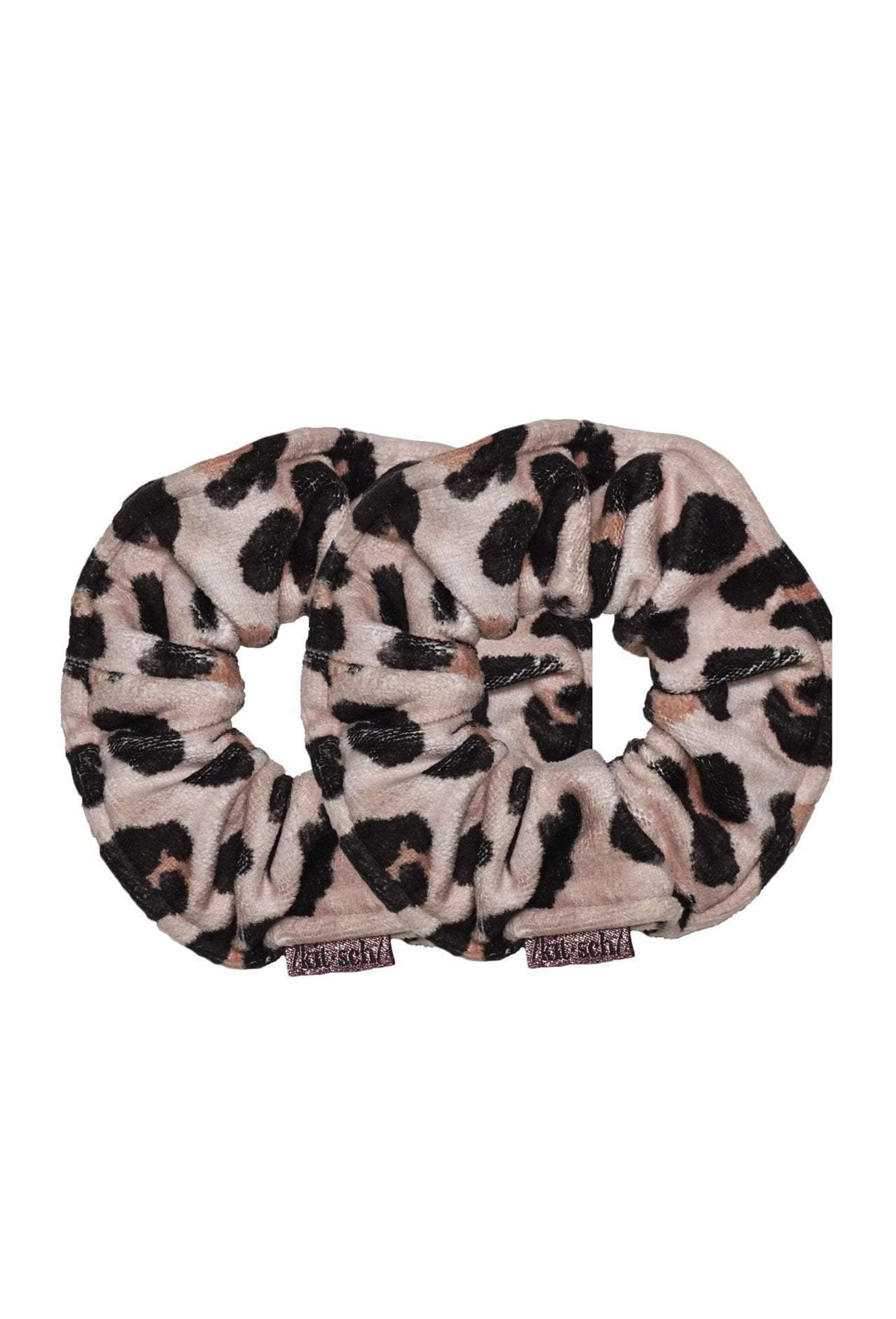 Kitsch Microfiber Towel Scrunchies in Leopard, set of 2 towel scrunchies in leopard print 