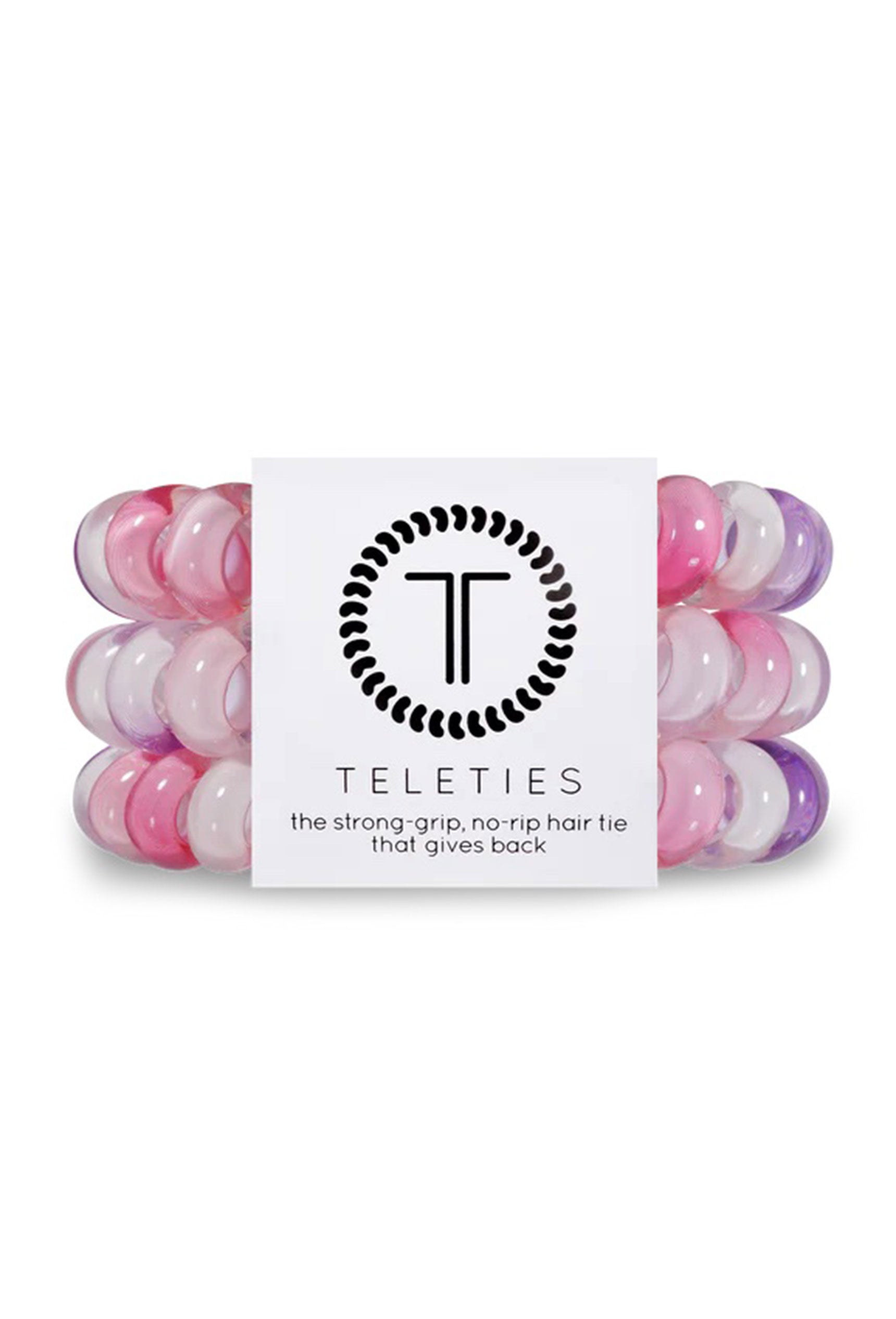 TELETIES Large Hair Ties - Sweetie Pie, pink purple and whirl tie dye