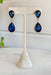 Leave A Little Sparkle Earrings in Sapphire, teardrop shaped earrings with blue sapphire crystals