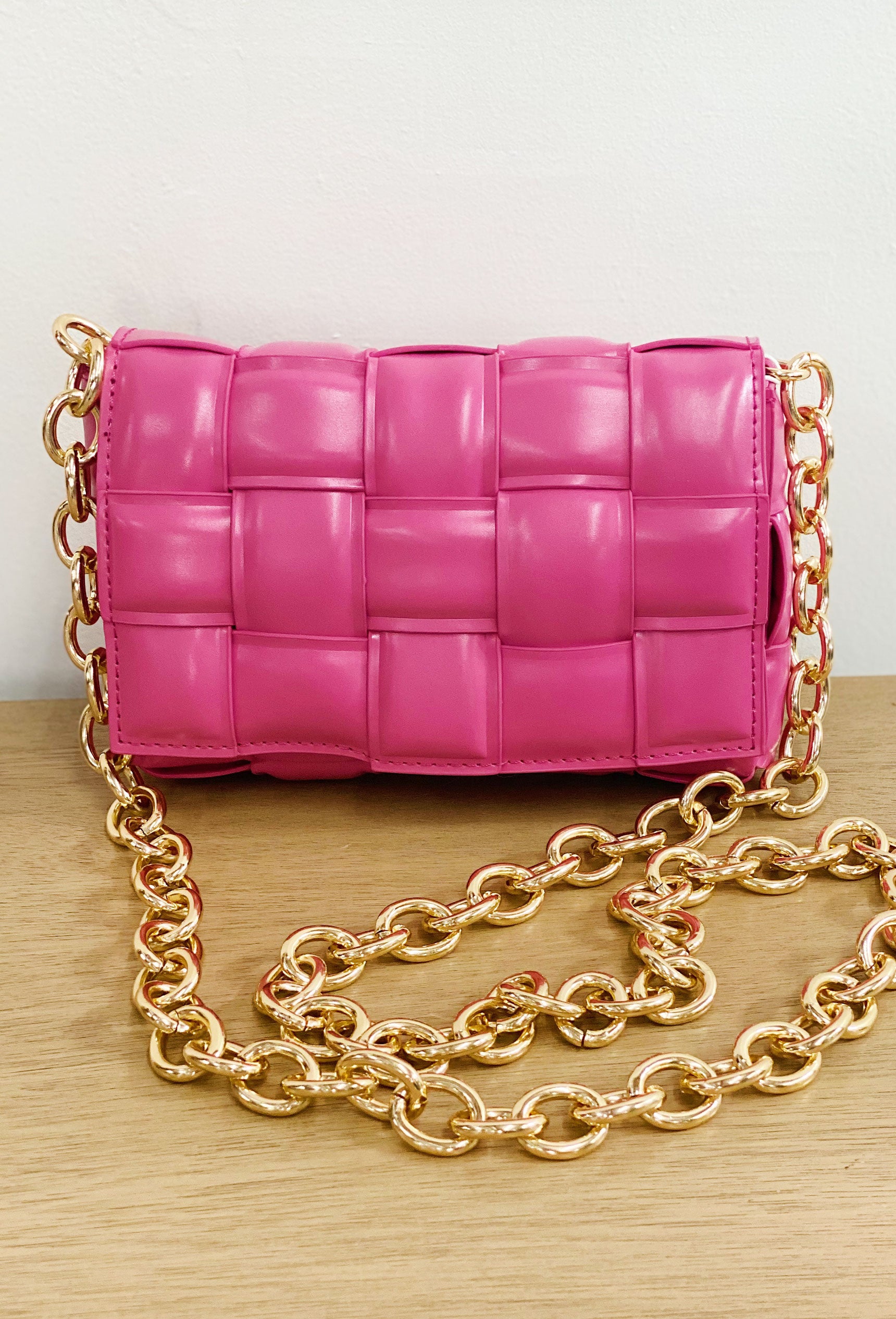 Libby Crossbody in Pink | Groovy's | Quilted Crossbody | Pink Purse