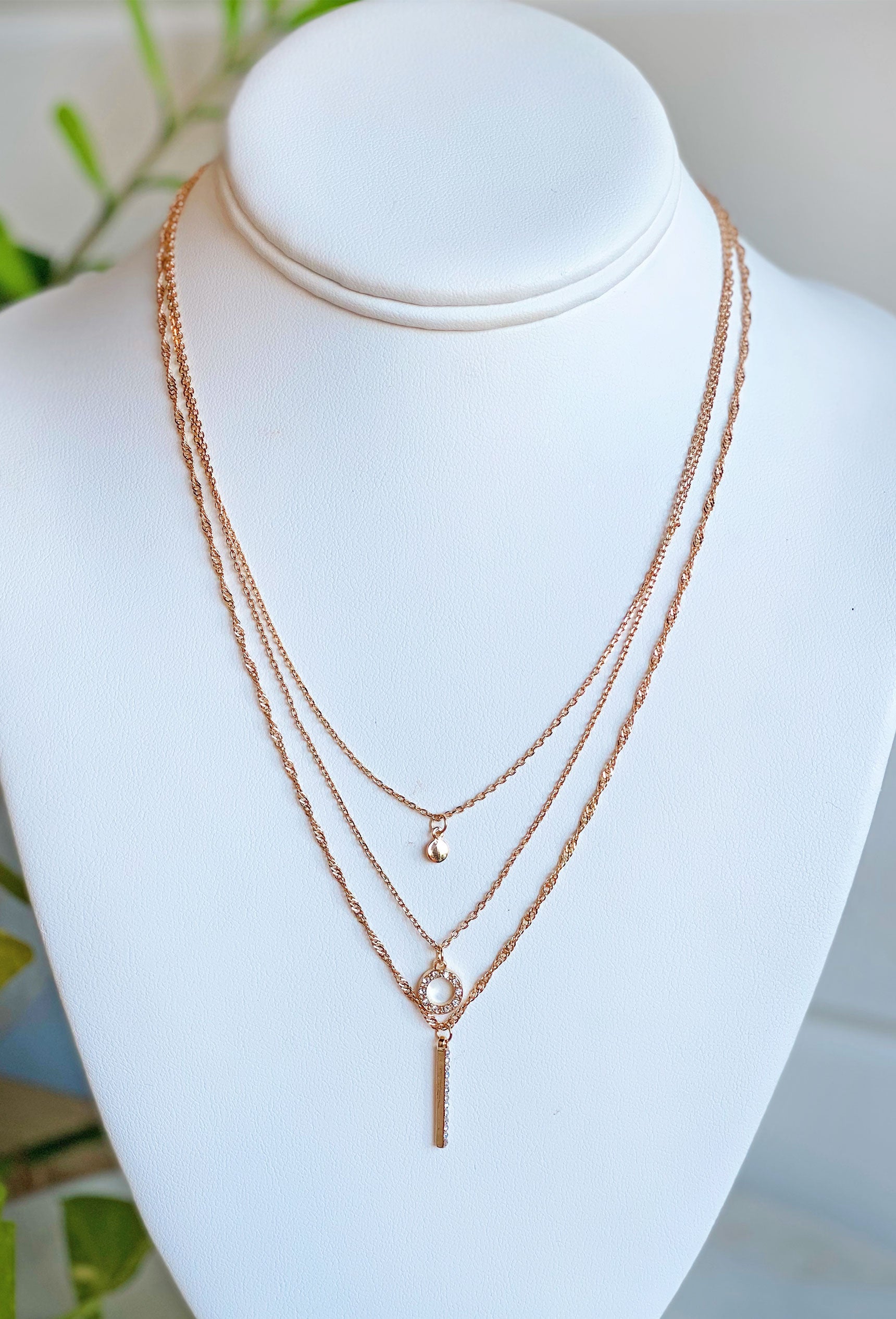 Love Yourself Layered Necklace, gold layered necklace
