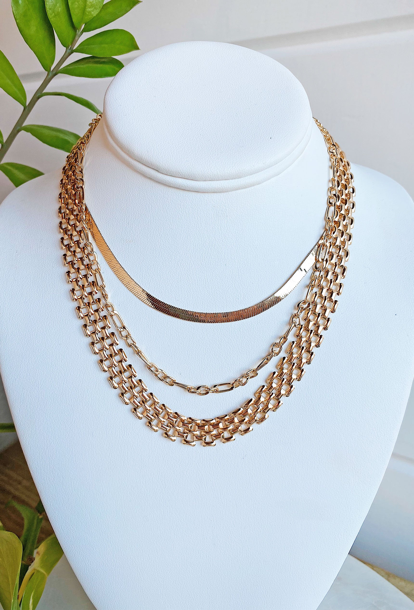 18K Gold Plated Beads Double Layer Chain Necklace GOLDEN | Layered chain  necklace, Chain necklace, Necklace