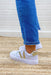 Miel Sneaker in Gold, white leather sneakers with gold accents