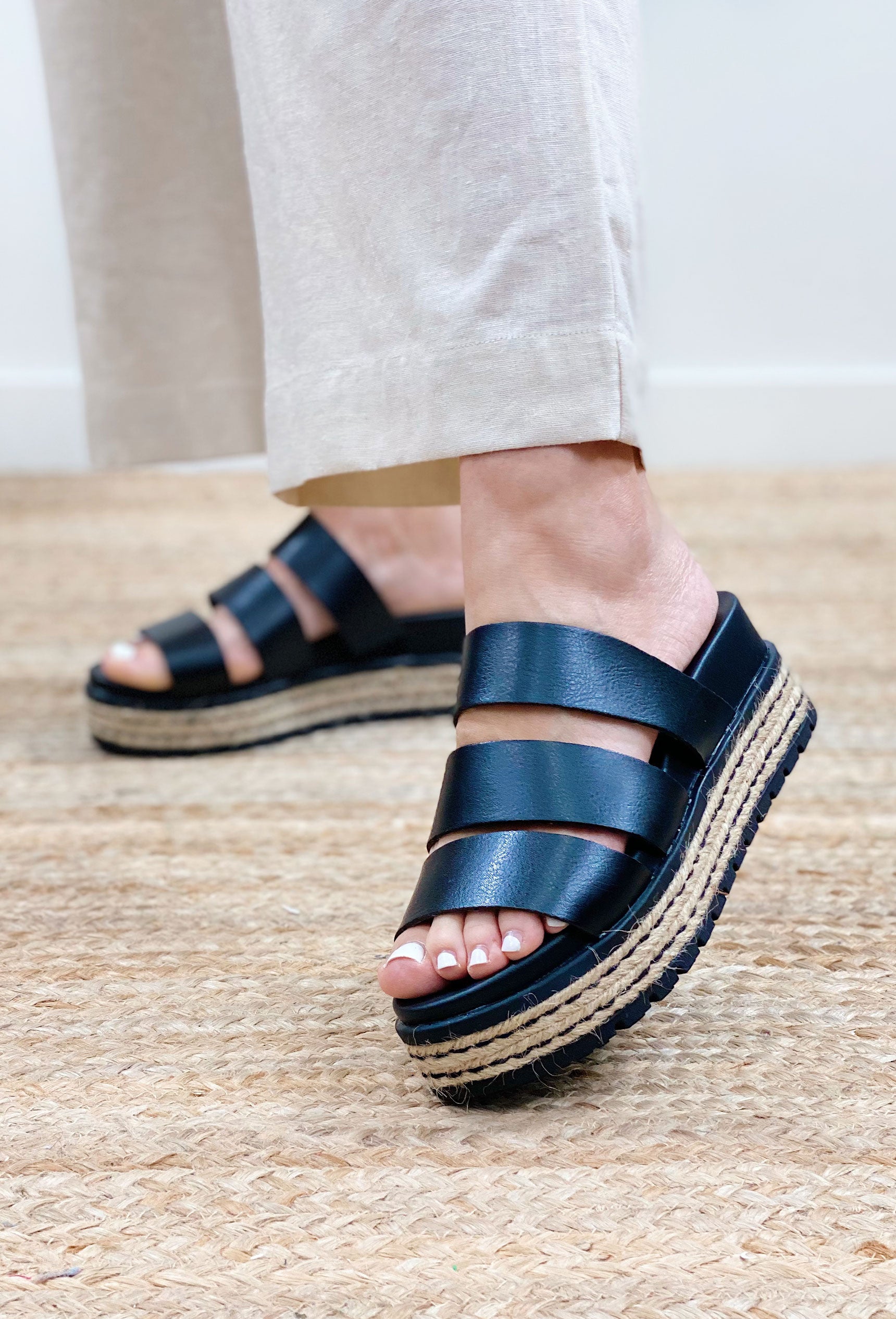 Mona Platform Espadrille Sandals, black strappy sandal, platform 