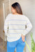 Nights in Aspen Striped Sweater, white knit sweater with blue stripes 