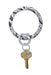 O-Venture Silicone Key Ring in Tuxedo Snakeskin, black and white snake print key ring