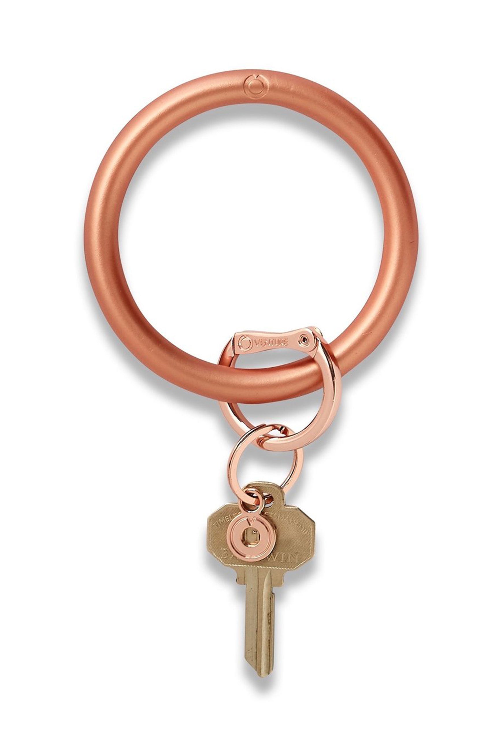 O-Venture Silicone Key Ring in Rose Gold, all rose gold metallic o-venture wrist key ring 