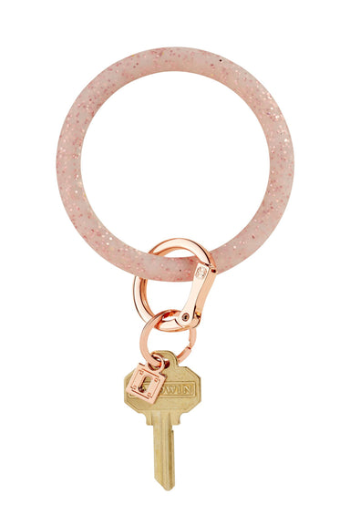 O-Venture Silicone Key Ring in Rose Gold Confetti