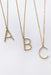Pearl Block Letter Initial Necklace, pearl encrusted gold block letter initial necklace 