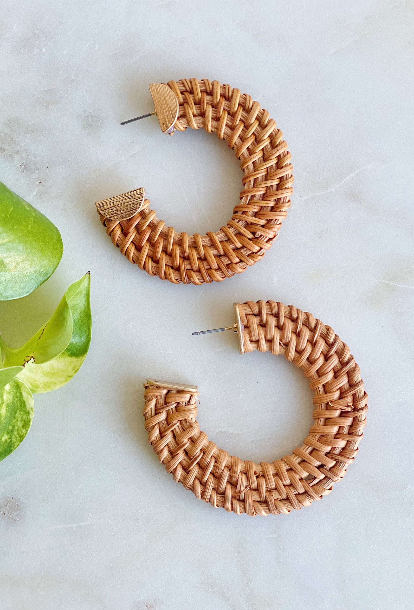 Perfect Day Hoop Earrings, woven hoops with gold detailing