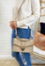 Pointelle Gold Stud Handbag, tan studded designer inspired handbag with detachable strap