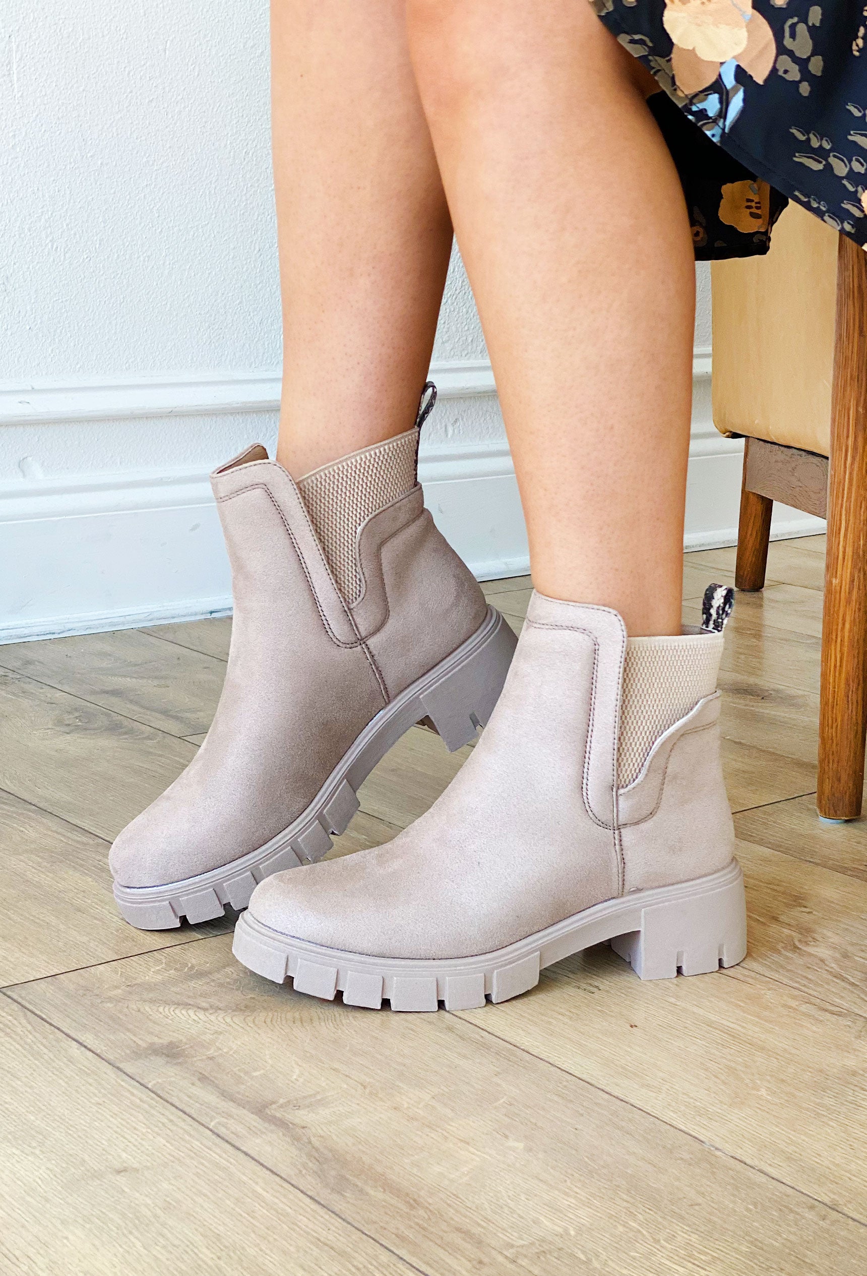 Renley Sole Boot Taupe | Groovy's | Neutral Lug Sole Boot