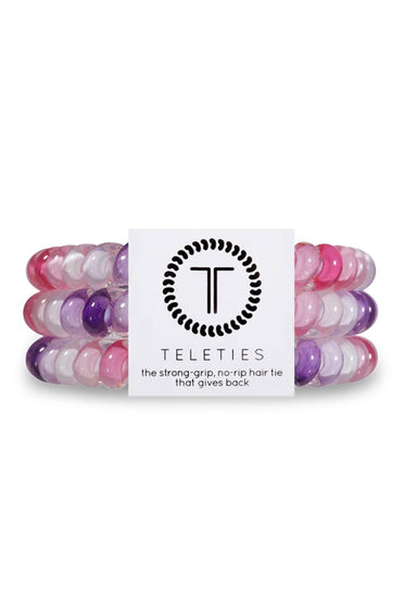 TELETIES Small Hair Ties - Sweetie Pie, pink purple and whirl tie dye