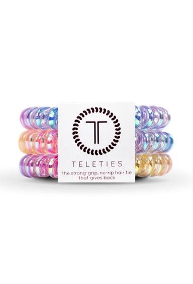 TELETIES Small Hair Ties- Eat Glitter for Breakfast, multicolored hair coil hair tie 