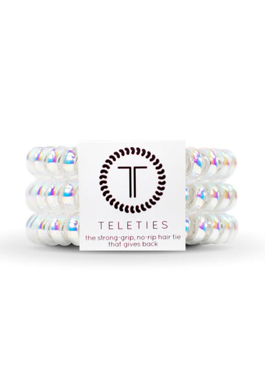 TELETIES Small Hair Ties- Peppermint, metallic hair coil hair ties 