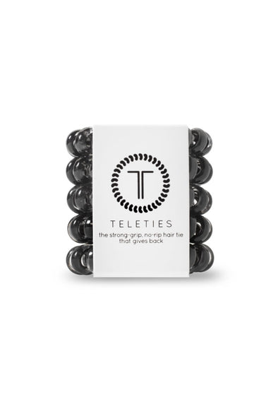 TELETIES Tiny Hair Ties- Jet Black, tiny black hair coil hair ties 