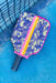 The Hope Neoprene Pickleball Paddle Cover, camo background with yellow orange and pink stripe, hot pink zipper detailing 